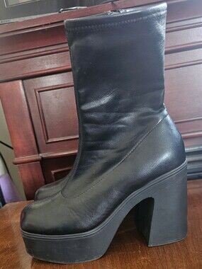 Call It Spring Black Platform Block Heel Ankle Boots